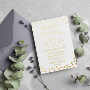 Invitation En Aluminium Ouverture solennelle d'entreprise Confetti Blanc &
