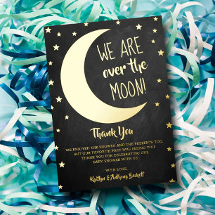Invitation En Aluminium Over The Moon Remerciement pour Baby Shower Véri