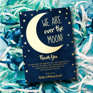 Invitation En Aluminium Over The Moon Remerciements pour Baby Shower Vér