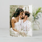 Invitation En Aluminium Overlay Gold Calendrier Wedding Enregistrer la dat (Debout devant)