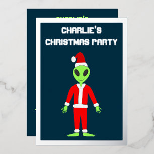 Invitation En Aluminium OVNI Ho Père Noël alien Personnalisé