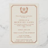 Invitation En Aluminium Oyster Infirmière inscrite Caduceus+Laurel Wreath (Recto)