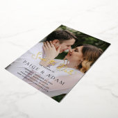 Invitation En Aluminium Paige Photo Mariage moderne Enregistrer la date (Rotation)