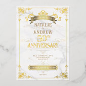 Invitation En Aluminium Paillettes de bordure élégante dorée glamour (Recto)