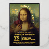 Invitation En Aluminium Paint and Sip Anniversaire (Recto)