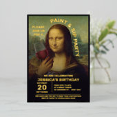 Invitation En Aluminium Paint and Sip Anniversaire (Debout devant)