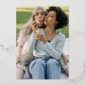 Invitation En Aluminium Paint Strokes Pride Drapeau & Gold Heart Mariage (Verso)