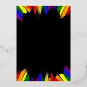 Invitation En Aluminium Paint Strokes Pride Drapeau noir Formel LGBT Maria (Verso)