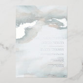 Invitation En Aluminium Painterly Aquarelle Moody Mariage Foil Invitatiati (Recto)