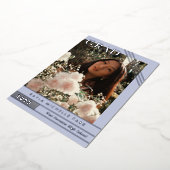 Invitation En Aluminium Pale Periwinkle Silver Lines Diplôme photo (Rotation)