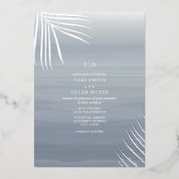 Palm Feuille Chambray Watercolor Beach Wedding