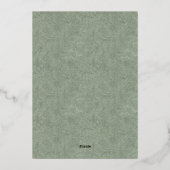 Invitation En Aluminium Palm Leaf Sage Green Enregistrer la date (Verso)