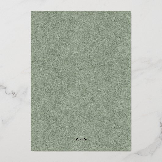 Invitation En Aluminium Palm Leaf Sage Green Enregistrer la date (Verso)