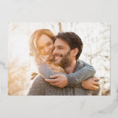 Invitation En Aluminium Palm Tree Tropical Elegant Photo Mariage Gold (Verso)