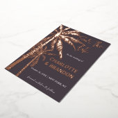 Invitation En Aluminium Palm Trees Plage Mariage Rose Or (Rotation)