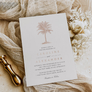 Invitation En Aluminium Palme de La Havane Mariage Arbre Palmier Vintage