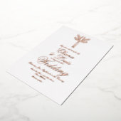 Invitation En Aluminium Palmier Tropical Main tiré Mariage Pressé (Rotation)