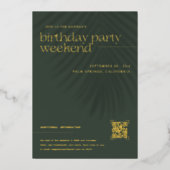 Invitation En Aluminium Palmiers minimaux modernes | Fin de semaine d'anni (Recto)