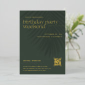 Invitation En Aluminium Palmiers minimaux modernes | Fin de semaine d'anni (Debout devant)