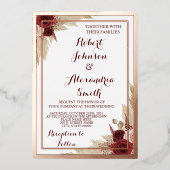 Invitation En Aluminium Pampas Grass Mariage Rose Gold (Recto)