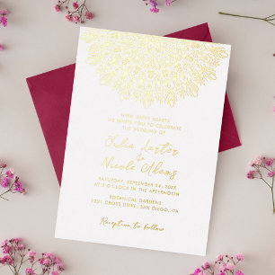 Invitation En Aluminium Pampas sec en plumes doux Mariage Mandala Grass