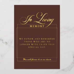 Invitation En Aluminium Panneau de calligraphie marron classique en souven