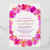 Invitation En Aluminium Panseuse rose mariage or (Recto)