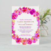Invitation En Aluminium Panseuse rose mariage or (Debout devant)