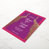 Invitation En Aluminium Paons Double Or (Rotation)