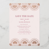 Invitation En Aluminium Papel Picado Mariage espagnol mexicain Enregistrer (Recto)