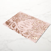 Invitation En Aluminium Papercut Fleurs rustiques Enregistrer la date Rose (Rotation)