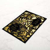 Invitation En Aluminium Papercut Fleurs rustiques Noir Enregistrer la date (Rotation)