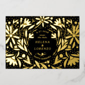 Invitation En Aluminium Papercut Fleurs rustiques Noir Enregistrer la date (Recto)