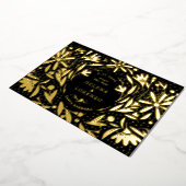 Invitation En Aluminium Papercut Fleurs rustiques Noir Enregistrer la date (Rotation)