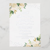 Invitation En Aluminium Papier Aluminium Floral 25e Anniversaire (Recto)