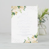 Invitation En Aluminium Papier Aluminium Floral 25e Anniversaire (Debout devant)