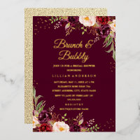 Papier D'OR Bourgogne Floral Brunch Et Champagne