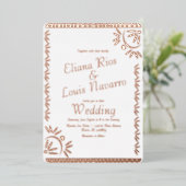 Invitation En Aluminium Papier mexicain Picado Gold Mariage Pressing Foil  (Debout devant)