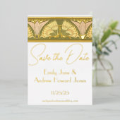 Invitation En Aluminium Papillon Art déco Calla Lily Enregistrer la date (Debout devant)