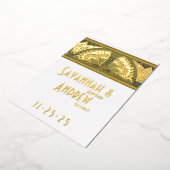 Invitation En Aluminium Papillon Art déco Calla Lily Enregistrer la date (Rotation)
