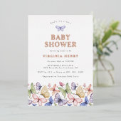 Invitation En Aluminium Papillon baby shower (Debout devant)