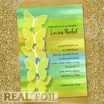 Invitation En Aluminium Papillon bat mitzvah Aquarelle Bleu Vert Jaune<br><div class="desc">Papillon bat mitzvah Aquarelle bleu vert jaune Bat mitzvah dessins d'Umua. Imprimé et expédié par Zazzle ou son partenaire.</div>