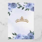Invitation En Aluminium Papillon bleu Rose Quinceanera Real (Verso)
