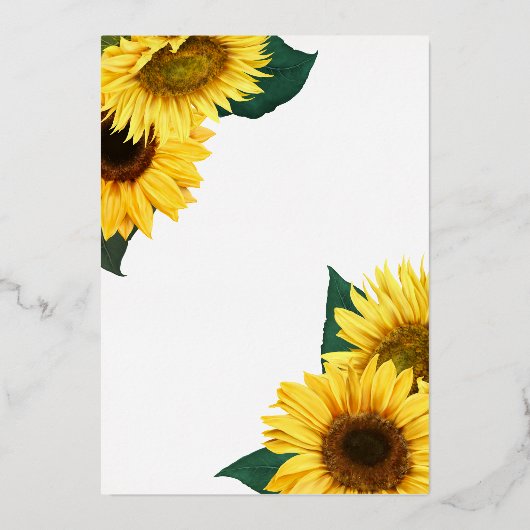 Invitation En Aluminium Papillon de tournesol rustique Cobalt bleu jaune (Verso)