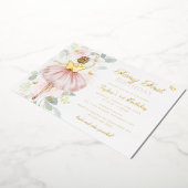 Invitation En Aluminium Papillon d'or Fée premier 1er anniversaire (Rotation)