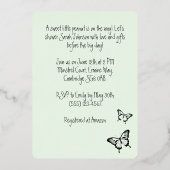 Invitation En Aluminium Papillon Douce Palette Baby Shower argenté (Verso)