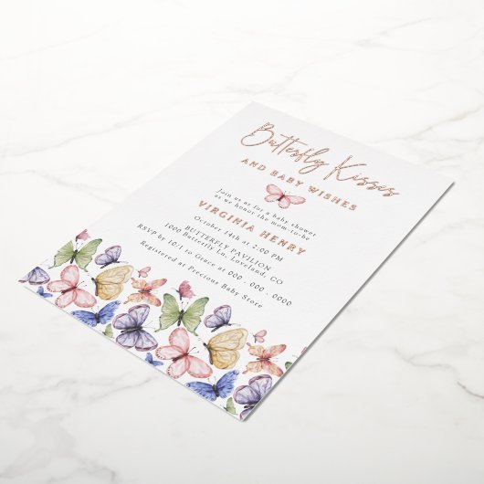 Invitation En Aluminium Papillon élégant (Rotation)