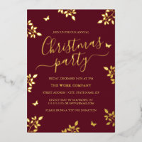 Papillon Feuille d'or Rouge entreprise Noël