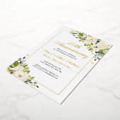 Invitation En Aluminium Papillon floral blanc 50e anniversaire Mariage (Rotation)