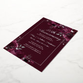 Invitation En Aluminium Papillon floral Bourgogne 50e anniversaire de Mari (Rotation)